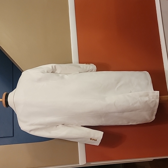 White Wool Blend Trench Coat - Picture 4 of 15